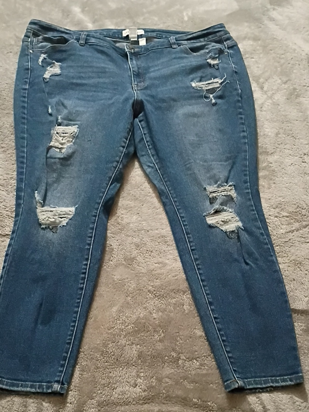 Lane Bryant Distressed Blue Skinny Jeans